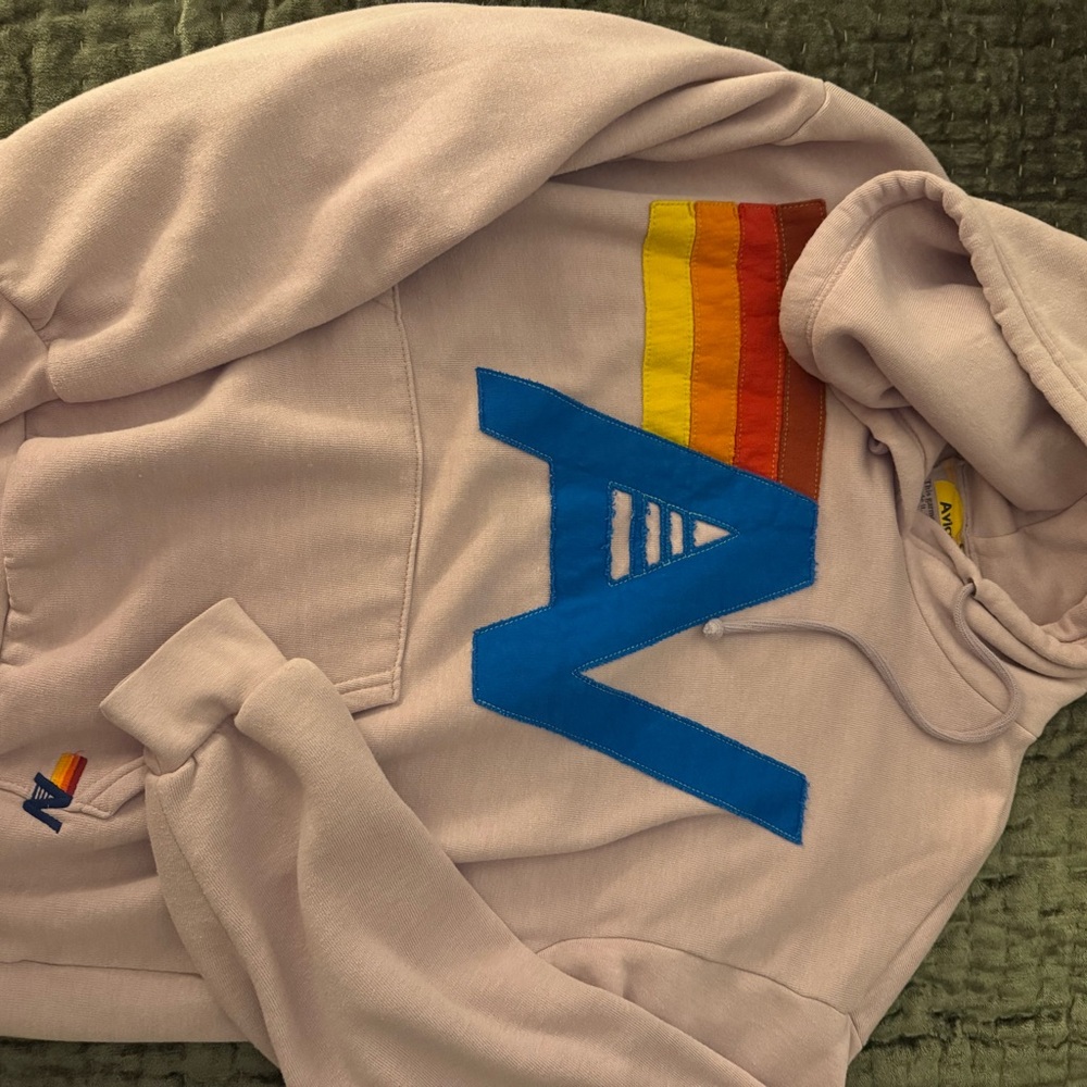 Aviator Nation mauve stitched set. Small hoodie, medium joggers. - Picture 2 of 4